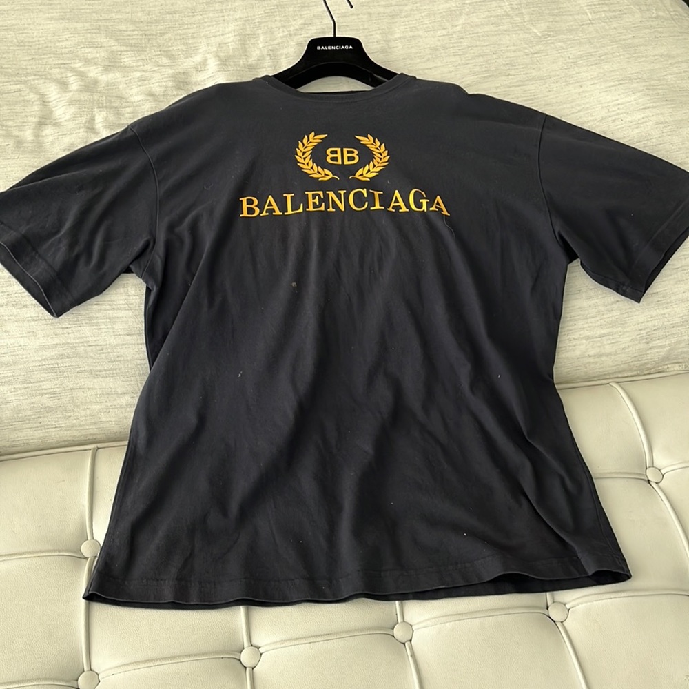 Balenciaga Short sleeve cotton jersey t-shirt in navy.